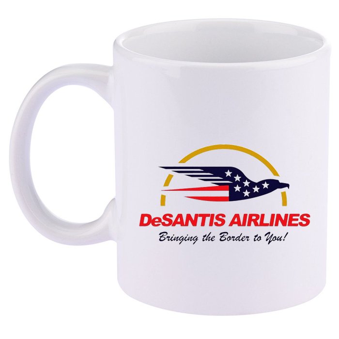 Desantis Airlines Funny Political Meme Ron Desantis 11oz C Handle Ceramic Mug