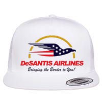 Desantis Airlines Funny Political Meme Ron Desantis Flat Bill Trucker Hat