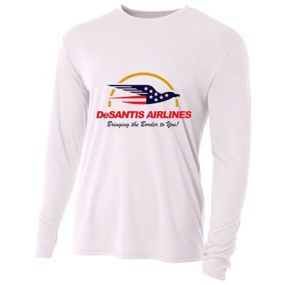Desantis Airlines Funny Political Meme Ron Desantis Cooling Performance Long Sleeve Crew