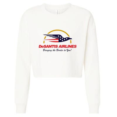 Desantis Airlines Funny Political Meme Ron Desantis Cropped Pullover Crew