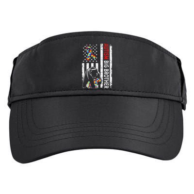 Distressed American Flag Autism Big Brother Bear Awareness  Adult Drive Performance Visor
