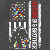 Distressed American Flag Autism Big Brother Bear Awareness  Vector Backpack