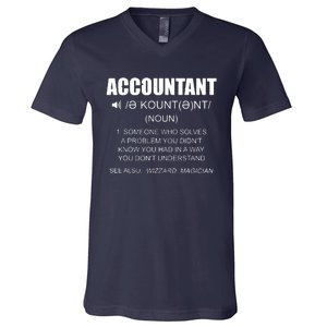 Definition Accountant Funny CPA Gift Taxation Audit Taxes V-Neck T-Shirt