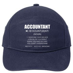 Definition Accountant Funny CPA Gift Taxation Audit Taxes 7-Panel Snapback Hat