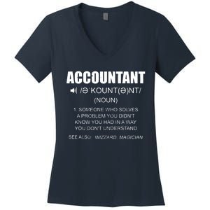 Definition Accountant Funny CPA Gift Taxation Audit Taxes Women's V-Neck T-Shirt