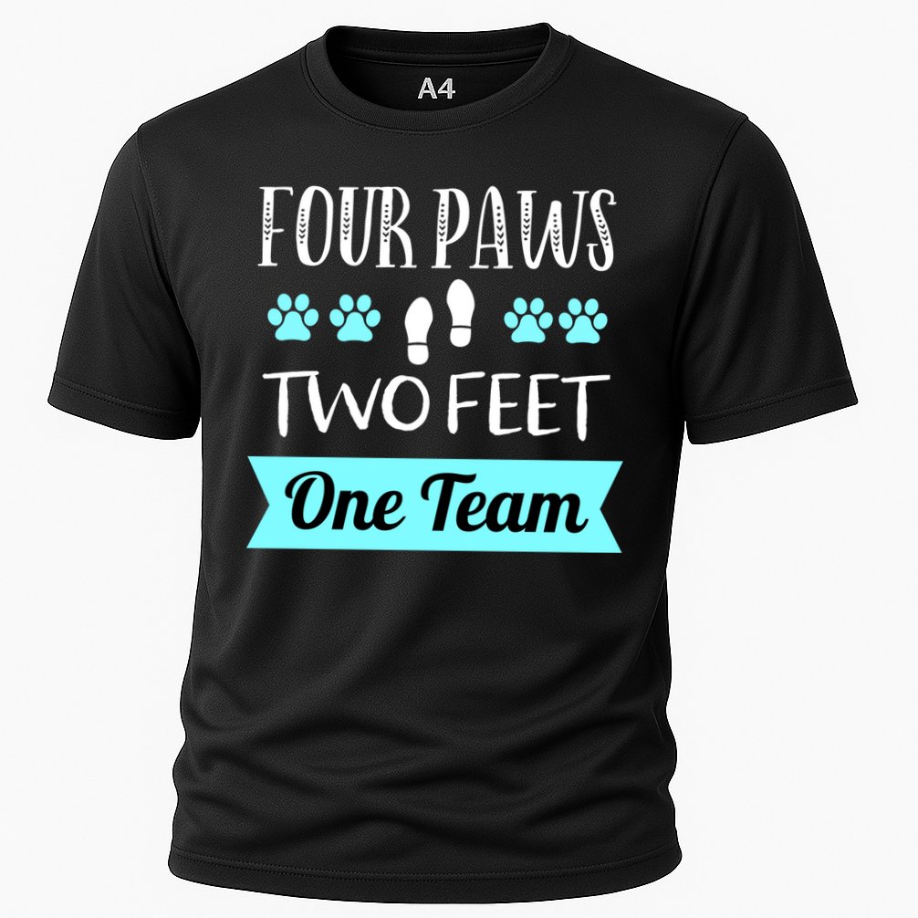 Dog Agility Four Paws Two Feet Team Dog Trainer Gift Cooling Performance Crew T-Shirt