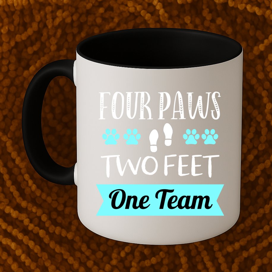 Dog Agility Four Paws Two Feet Team Dog Trainer Gift Mug
