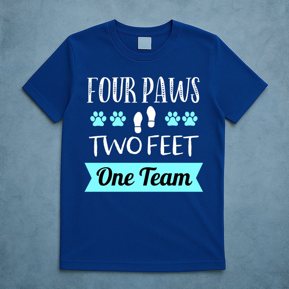 Dog Agility Four Paws Two Feet Team Dog Trainer Gift T-Shirt