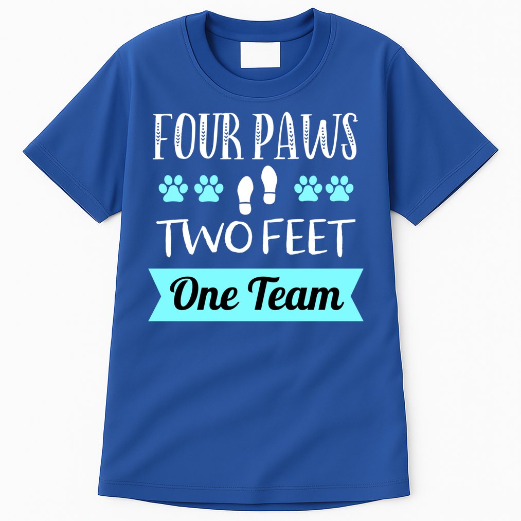 Dog Agility Four Paws Two Feet Team Dog Trainer Gift Tall T-Shirt