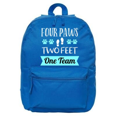Dog Agility Four Paws Two Feet Team Dog Trainer Gift 16 in Basic Backpack