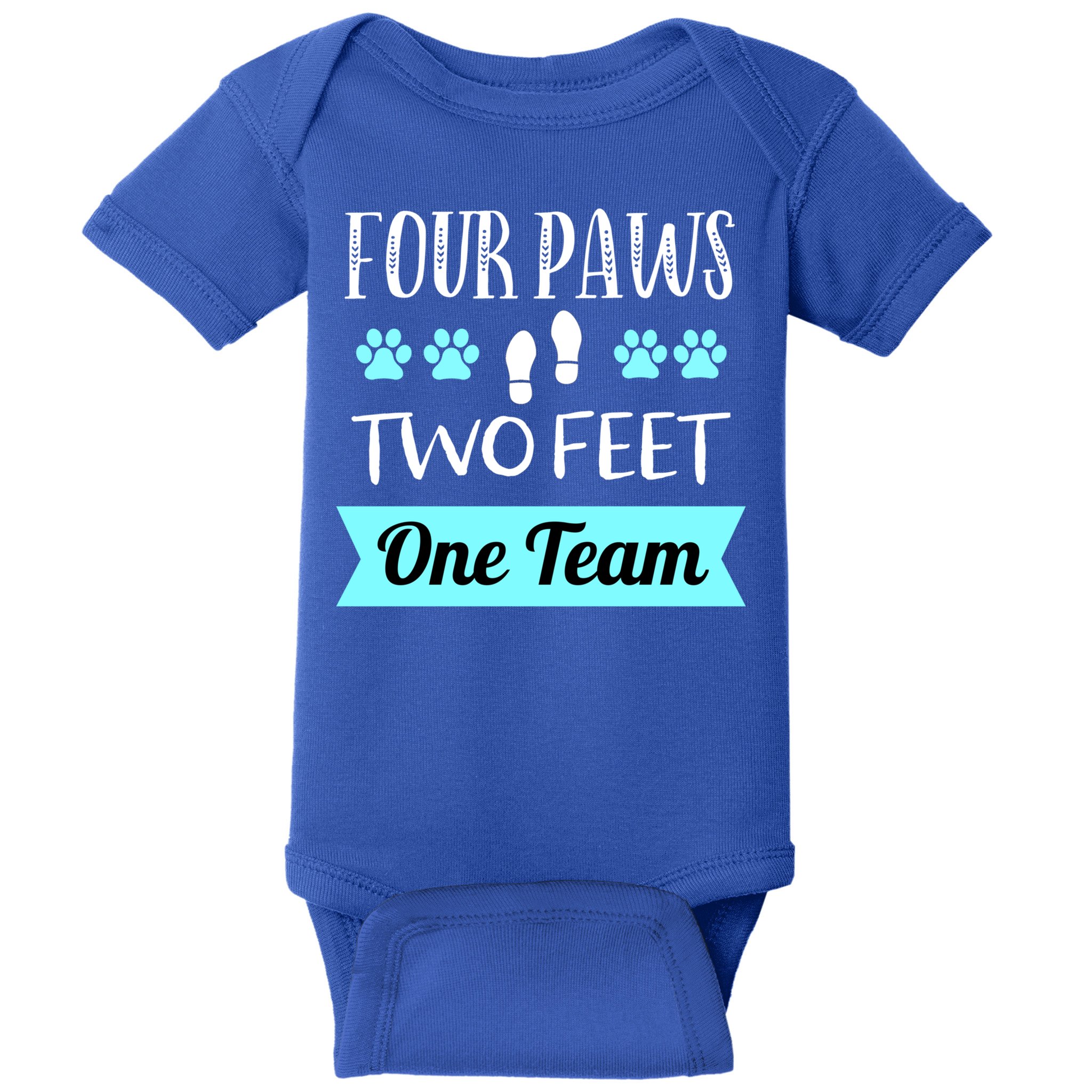 Dog Agility Four Paws Two Feet Team Dog Trainer Gift Baby Bodysuit