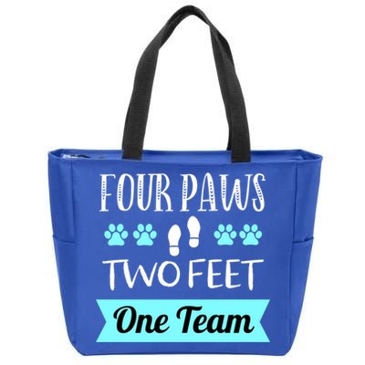 Dog Agility Four Paws Two Feet Team Dog Trainer Gift Zip Tote Bag