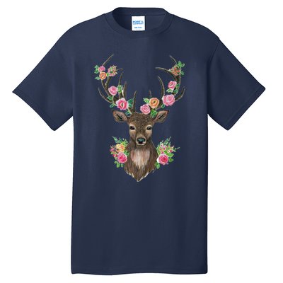 Deer And Flower Tall T-Shirt