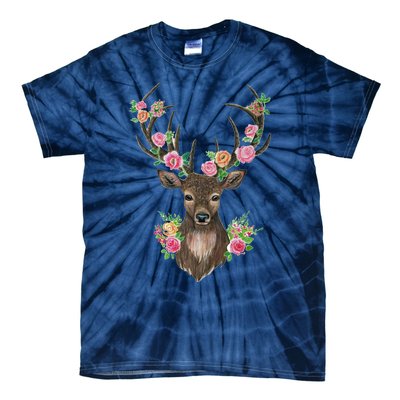 Deer And Flower Tie-Dye T-Shirt