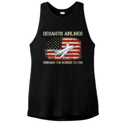 DeSantis Airlines Funny Political Meme Ron DeSantis Ladies PosiCharge Tri-Blend Wicking Tank