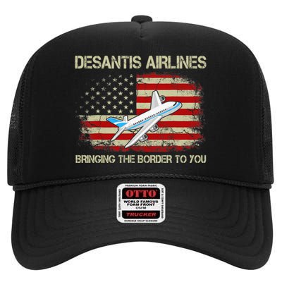 DeSantis Airlines Funny Political Meme Ron DeSantis High Crown Mesh Back Trucker Hat