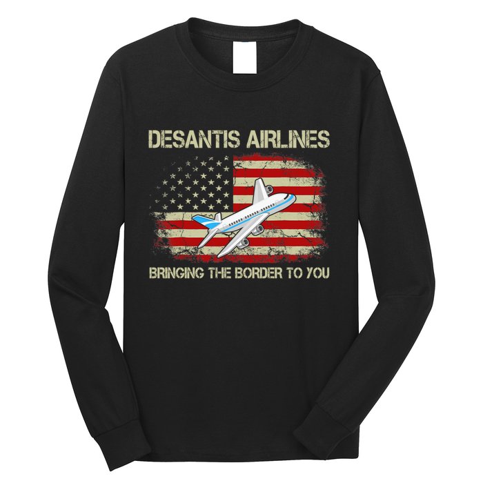 DeSantis Airlines Funny Political Meme Ron DeSantis Long Sleeve Shirt