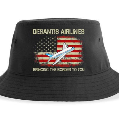 DeSantis Airlines Funny Political Meme Ron DeSantis Sustainable Bucket Hat