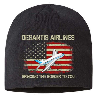 DeSantis Airlines Funny Political Meme Ron DeSantis Sustainable Beanie