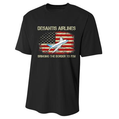 DeSantis Airlines Funny Political Meme Ron DeSantis Performance Sprint T-Shirt