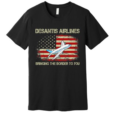 DeSantis Airlines Funny Political Meme Ron DeSantis Premium T-Shirt