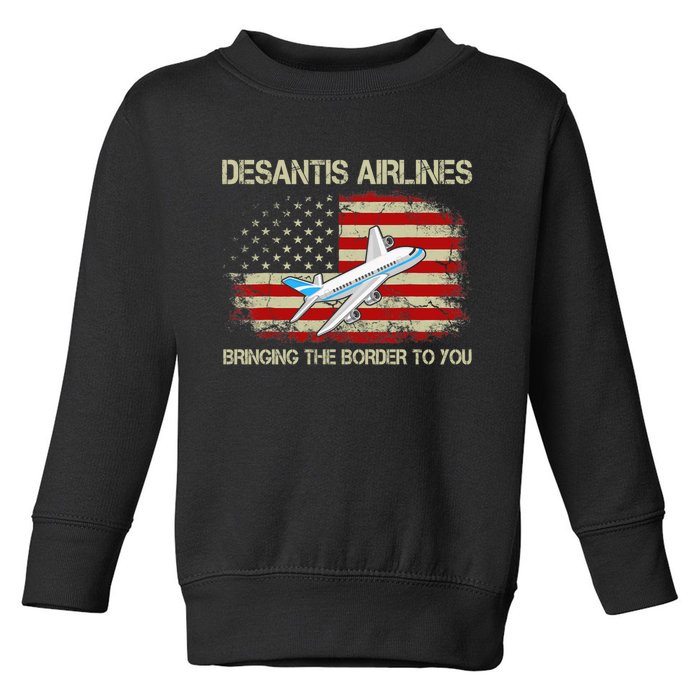 DeSantis Airlines Funny Political Meme Ron DeSantis Toddler Sweatshirt