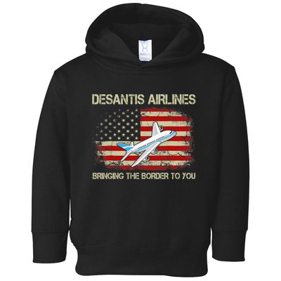 DeSantis Airlines Funny Political Meme Ron DeSantis Toddler Hoodie