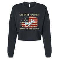 DeSantis Airlines Funny Political Meme Ron DeSantis Cropped Pullover Crew