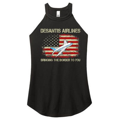 DeSantis Airlines Funny Political Meme Ron DeSantis Women's Perfect Tri Rocker Tank