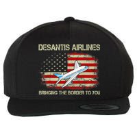 DeSantis Airlines Funny Political Meme Ron DeSantis Wool Snapback Cap