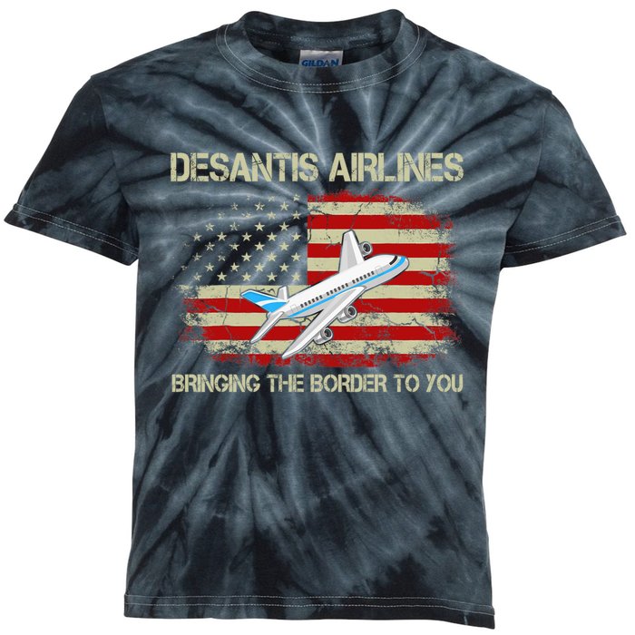 DeSantis Airlines Funny Political Meme Ron DeSantis Kids Tie-Dye T-Shirt