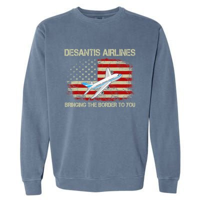 DeSantis Airlines Funny Political Meme Ron DeSantis Garment-Dyed Sweatshirt