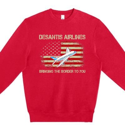 DeSantis Airlines Funny Political Meme Ron DeSantis Premium Crewneck Sweatshirt