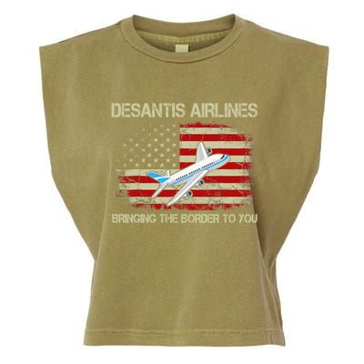 DeSantis Airlines Funny Political Meme Ron DeSantis Garment-Dyed Women's Muscle Tee