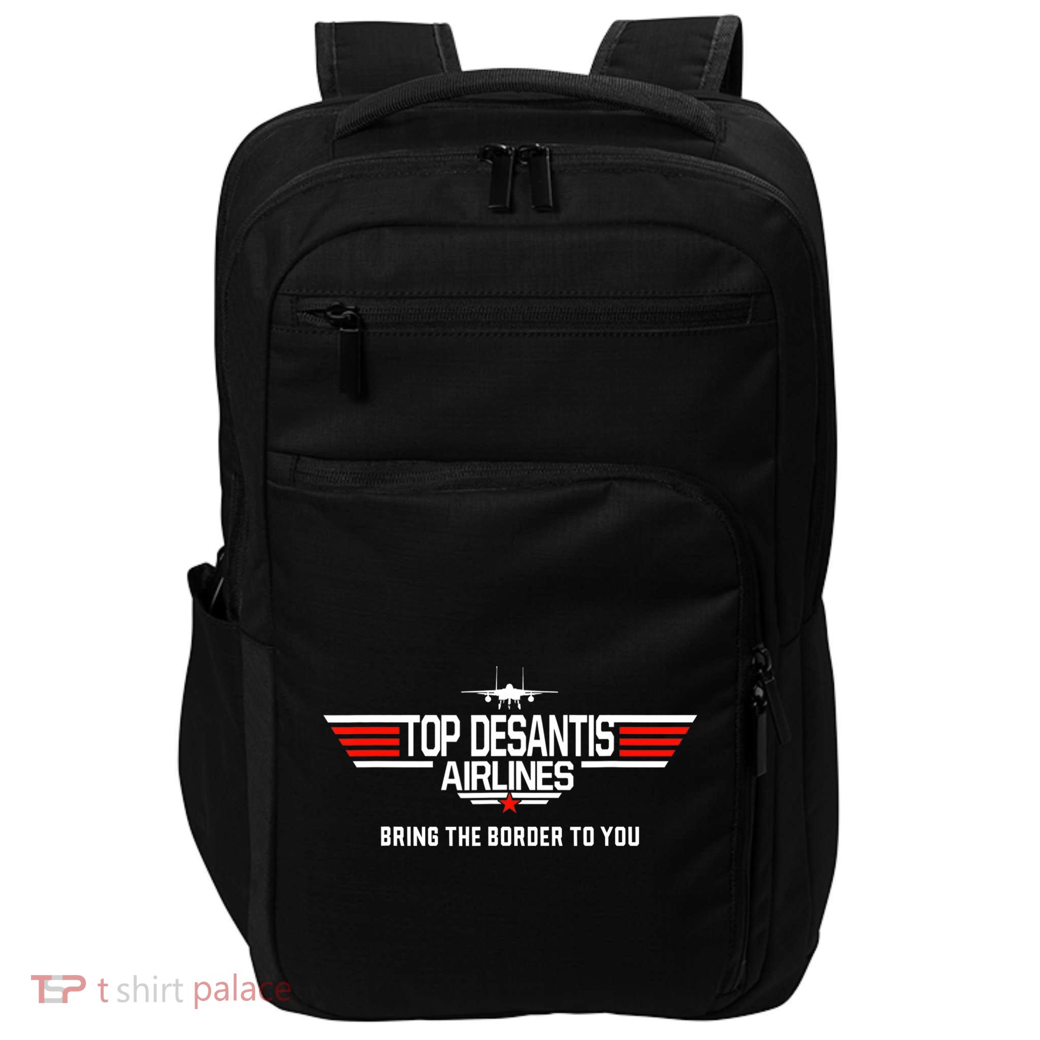 DeSantis Airlines Funny Political Meme Top DeSantis Airlines Impact Tech Backpack