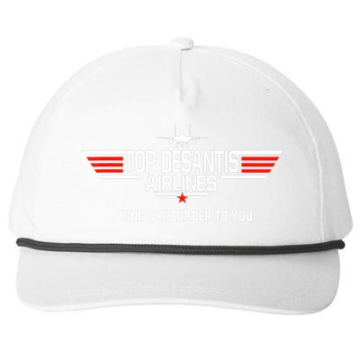 DeSantis Airlines Funny Political Meme Top DeSantis Airlines Snapback Five-Panel Rope Hat