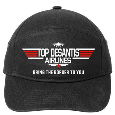 DeSantis Airlines Funny Political Meme Top DeSantis Airlines 7-Panel Snapback Hat