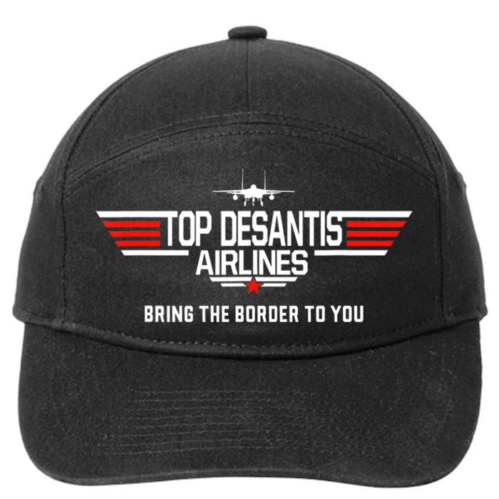 DeSantis Airlines Funny Political Meme Top DeSantis Airlines 7-Panel Snapback Hat