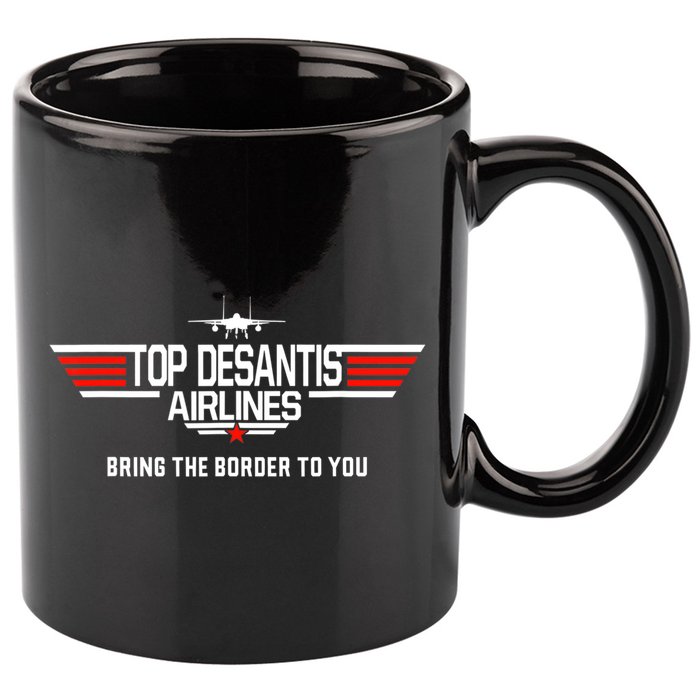 DeSantis Airlines Funny Political Meme Top DeSantis Airlines 11oz C Handle Ceramic Mug