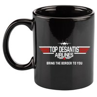 DeSantis Airlines Funny Political Meme Top DeSantis Airlines 11oz C Handle Ceramic Mug