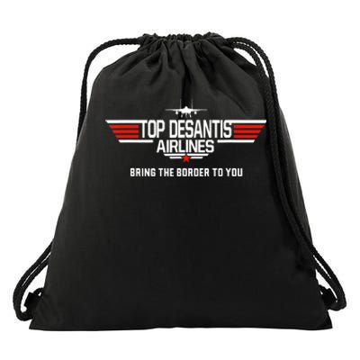 DeSantis Airlines Funny Political Meme Top DeSantis Airlines Drawstring Bag