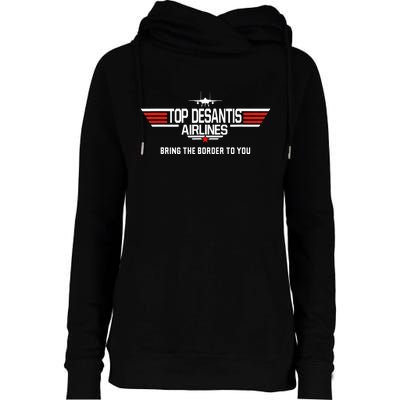 DeSantis Airlines Funny Political Meme Top DeSantis Airlines Womens Funnel Neck Pullover Hood