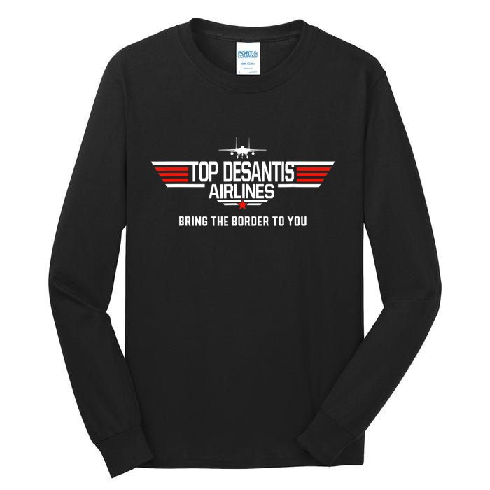 DeSantis Airlines Funny Political Meme Top DeSantis Airlines Tall Long Sleeve T-Shirt