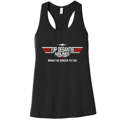 DeSantis Airlines Funny Political Meme Top DeSantis Airlines Women's Racerback Tank