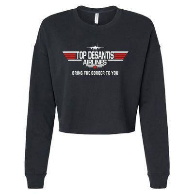 DeSantis Airlines Funny Political Meme Top DeSantis Airlines Cropped Pullover Crew
