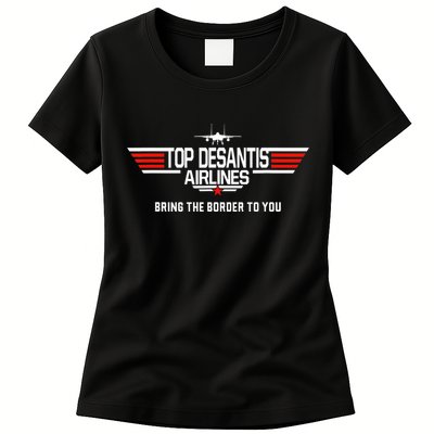 DeSantis Airlines Funny Political Meme Top DeSantis Airlines Womens T-Shirt