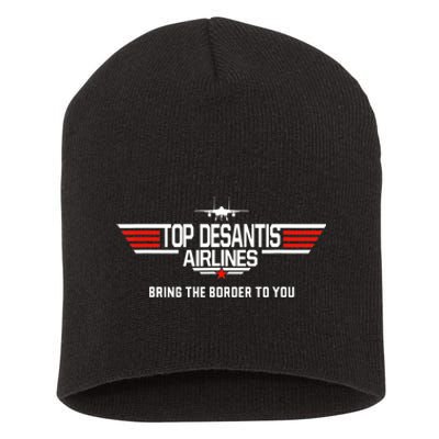 DeSantis Airlines Funny Political Meme Top DeSantis Airlines Short Acrylic Beanie