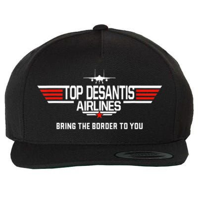 DeSantis Airlines Funny Political Meme Top DeSantis Airlines Wool Snapback Cap