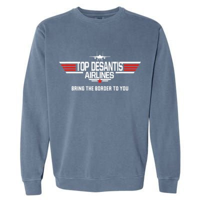 DeSantis Airlines Funny Political Meme Top DeSantis Airlines Garment-Dyed Sweatshirt