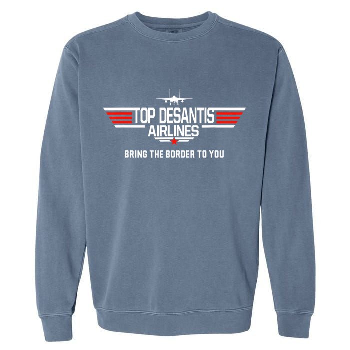 DeSantis Airlines Funny Political Meme Top DeSantis Airlines Garment-Dyed Sweatshirt
